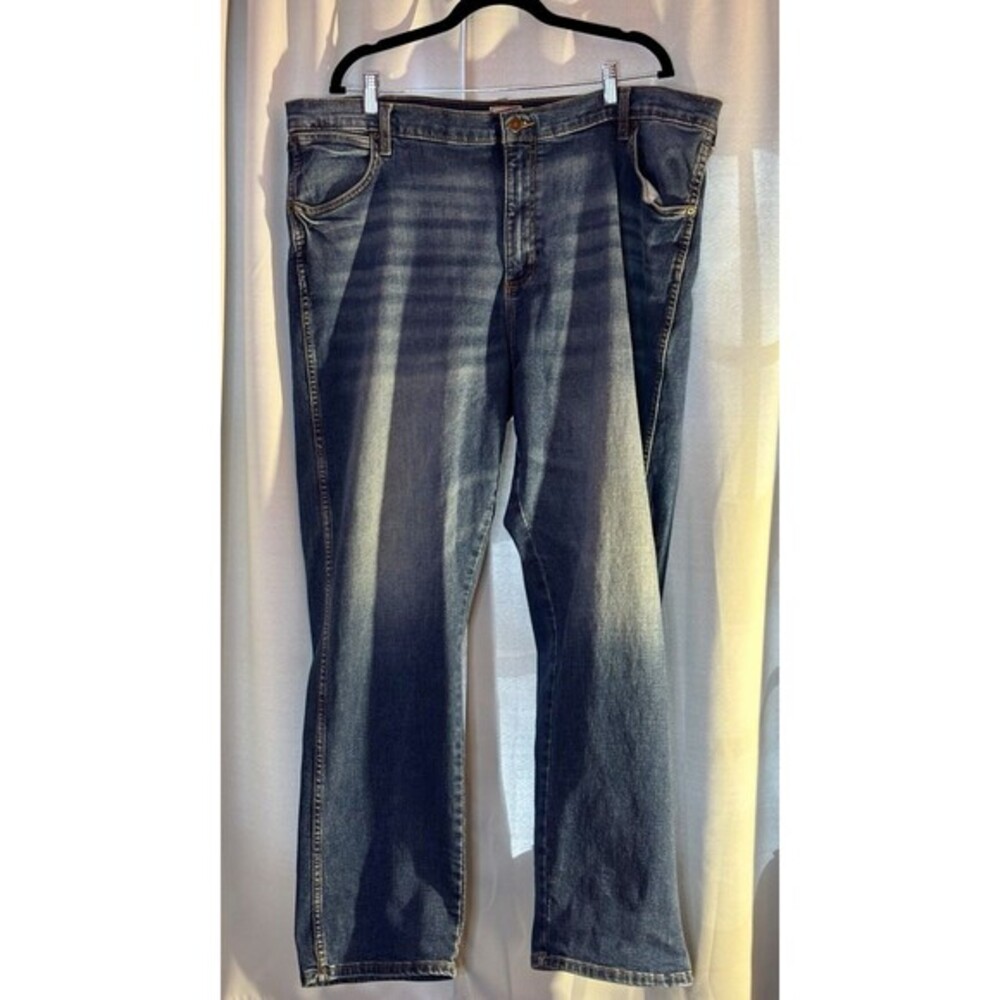 Wrangler Greensboro NC Mens Straight Leg Comfort Stretch Jeans Blue 42x30